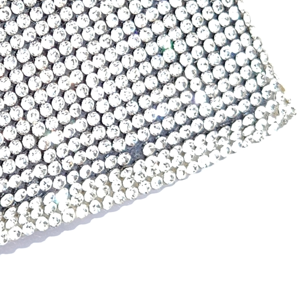 Women's Stylish Silver Rhinestone Bowtie Shape Clutch Crossbody Handbag … - Picture 10 of 10